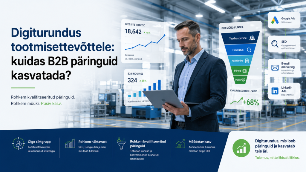 Digiturundus tootmisettevõttele ja B2B päringute kasvatamine Visibilioni abil